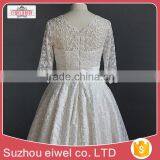 Long Sleeve White Lace Applique Wedding Dress thumbnail-4
