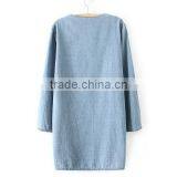 EY0588A Hot Salling Women Ethnic Wind Embroidery Long-sleeved Cowboy Dress thumbnail-3