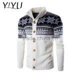 Custom Cardigan Winter Men Stand Collar Jacquard Pattern Knit Christmas Sweater thumbnail-3
