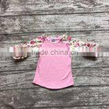 Free Shipping Girls Clothes O-neck Baby Girls Kids Icing Ruffle Raglan Tops Shirts Girls Casual Tops Fall Autumn Top T-shirt thumbnail-6