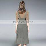 Dresses In Casual Dresses Deep V-Neck Strapless High-waisted Accordion Pleated Skit Two Pieces Dresses thumbnail-2