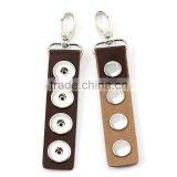 Real Leather Copper Key Chain Coffee W/Lobster Clasp Fit Snap Button,Fashion thumbnail-1