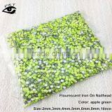 Hot Fix Nailhead Iron on Neon Studs 5MM Neon Lime Green Studs thumbnail-1