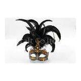 Masquerade Ball Venetian Masks Carnival In Black Hand Made For Women thumbnail-1