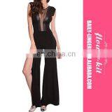 Wholesale Black Mesh Cutout Floor Length Evening Dress thumbnail-1