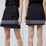 OEM fast delivery black and white stripe office lady formal latest fashion short skirt