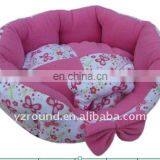 Pet Round Bed Plush W/bow Tie thumbnail-1