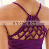 Many Colors Avaliable Plain Halter Neck Crochet Back Sleeveless Crop Top for Women thumbnail-1