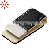 Hot selling leather custom logo money clip for business gifts