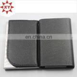 Shiny Metal Black Leather Business Card Holder thumbnail-5