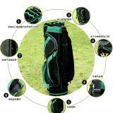 Custom 14 Way Black and Green Color Portable Golf Bag thumbnail-3
