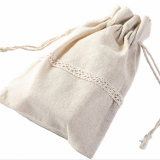 Handmade Classical Cotton Drawstring Bag Gift Jewelry Pouches with Lace