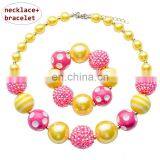 Princess Girl Necklace Bracelet Set Candy Color Bubble Beads Kids Sweet Necklace Gift thumbnail-1
