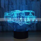 3D Fire Engine Modelling Table Lamp 7 Colors Changing Fire Truck Car Night Light USB Sleep Light Fixture Bedroom Decor Kids Gift thumbnail-6