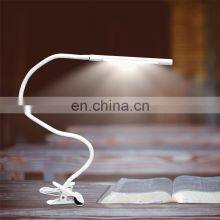 Amazon Sell Adjustable Metal Silicone Gooseneck Led Energy Saving Light Bedside Touch Book Reading Table Lamp With Clamp
