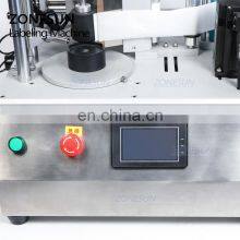 ZONESUN ZS-TB300W Hexagonal Jar Rotary Commercial Semi Automatic Sticker Labeling Machine For Square Cosmetics Glass Bottles thumbnail-3