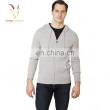 Classic Style Men Cashmere Hoodie Cardigan Zipper Front Hoodie Cardigan thumbnail-1
