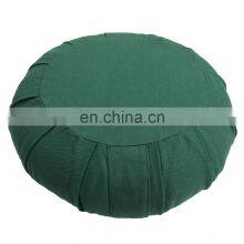 Buckwheat Hull Filled Pleated Dyed Organic Cotton Canvas Fabric Zafu Meditation Cushion thumbnail-4