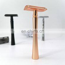 Skin Care Reusable Sustainable Eco Friendly Stainless Steel Rose Gold Double Edge Safety Shaving Razor thumbnail-4