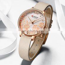 CURREN 9065 Luxury Ladies Mesh Leather Quartz Watch On Sale Casual Sport Wrist Watch For Women thumbnail-3
