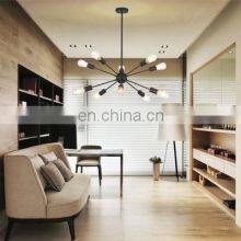 Modern Black Ceiling Light Rustic Chandelier for Bedroom Kitchen Sputnik Chandelier thumbnail-5