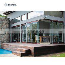 Frameless Toughened Glass Bifold Sliding Folding Doors Exterior thumbnail-4