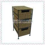 Three Drawer Seagrass Storage Tower
