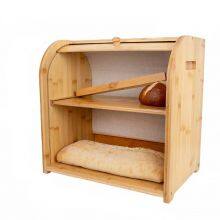 Bread Storage With Clear Windows Kitchen Bamboo Bread Box Wood Bamboo Food Bread Box thumbnail-4