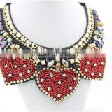 2015 hotting sale choker necklace, chunky necklace,colorful bead crystal choker necklace for woman