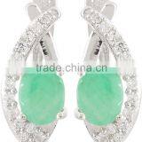 Elegant Emerald 925 Silver Ring-Earring Set thumbnail-4