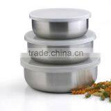 STAINLESS STEEL ROUND LID BOX/schussel Set thumbnail-1