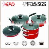 2014 high quality SGS FDA 10 pcs Non-stick cookware induction set with Stainless Steel Handle