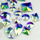 New Blue Flare Crystal AB Sew on Stones, Blingbling Oval & Rivoli & Navette Shaped Sew on Crystal Rhinestones thumbnail-1