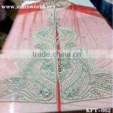 Red Beaded Stone Moroccan Kaftan Fabrics(KFT-002)