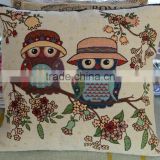 jacquard cushion polycotton cushion with filling for home &hotel decoration &promotion&gift in owl design-spring                        
                                                Quality Choice