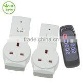 wireless UK plug remote control socket switch 2+1