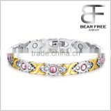 Health benefits stress relief bear Color Crystal charms women Far Infrared bracelet watch