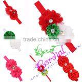 China Supplier Cheap Wholesale Christmas Design Teenager Headbands Baby Pearl Center Flower Headbands thumbnail-1