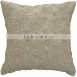 16x16 inch Cream Solid Floral Bouquet Throw Pillow Cover