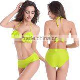 Women Petal Form Bikini Push-up Padded Wireless Swimsuit Two Pieces Bathing Suit thumbnail-2