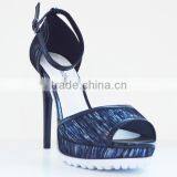 2016 Pretty Hot Women Platform High Heel Sandals Shinny Upper Blue Color Women Sexy Thin Heel Sandals for Wholesale thumbnail-2