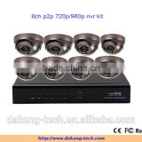 720P outdoor vandalproof dome camera P2P NVR kit cctv securing system