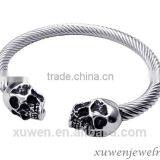 Cable Wire Mens 316l Stainless Steel Bracelet With Skull thumbnail-3