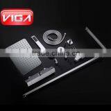 Thermostatic Shower Set Square Brass Rain Shower Head and Shower Handset Two Handle Thermostatic Shower Mixer thumbnail-6