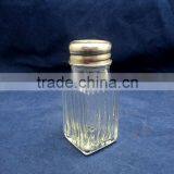 Glass Salt Shaker With Vertical Stripes Engraving thumbnail-1