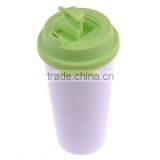 Polymer Blank Sublimation Double Wall Tumbler , kid water bottle with flip-lock lid