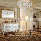 Corner Vanity Cabinet Solid Wood in White WTS609 thumbnail-2