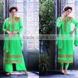 Indian Designer Salwar Work With Net Suit Neck Border Wear Corner Borders Salwar Kameez thumbnail-1
