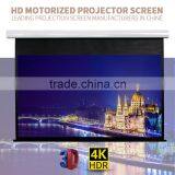 Factory low price 150 inch matte white motorized projector screen home movie electronic projection screen