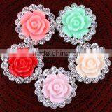 Floral Patterned Diamond Rhinestones With Chiffon Flower DIY Hair Accessories thumbnail-1